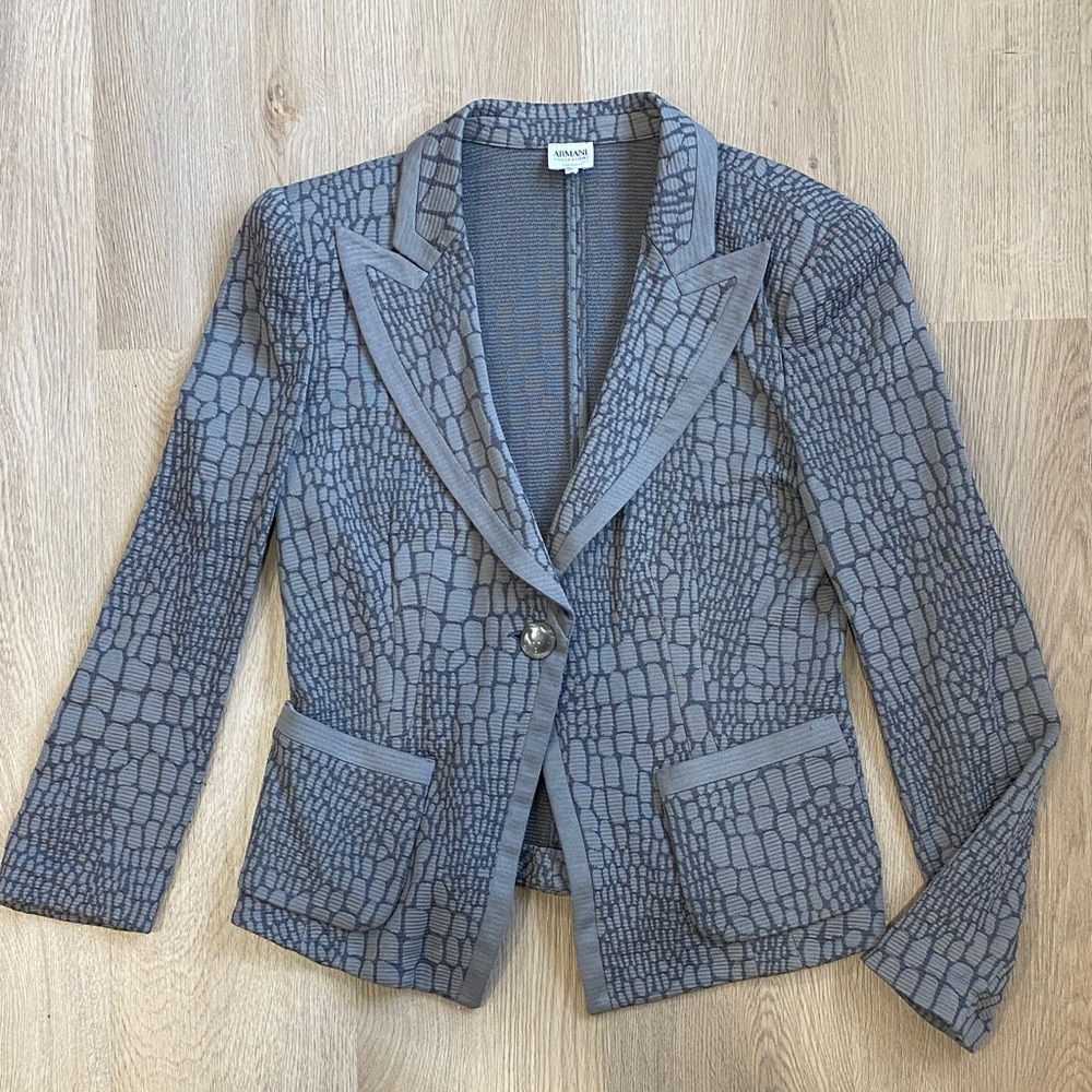 Armani Collezioni Textured Knit Blazer | Vintage Italian Designer Jacket